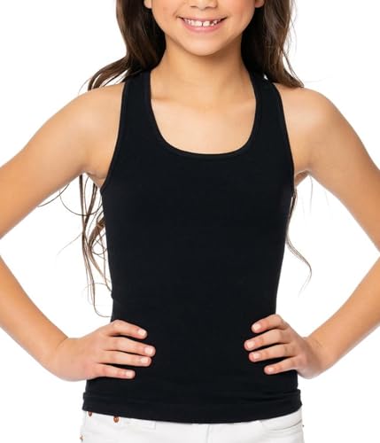 Girls Tank Tops Sleeveless Racerback Tank Tops for Girls Active Dance Gymnastics Tank Tops Size Fits Ages 10-14