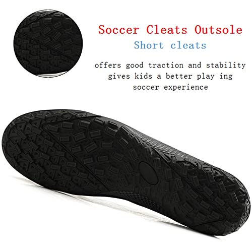 Oaouia Men's Soccer Cleats Training Soccer Shoes Youth Outdoor Indoor Boys Football Shoes Tf/Fg Breathable Futsal Soccer Sneakers Black 8 #TOP4