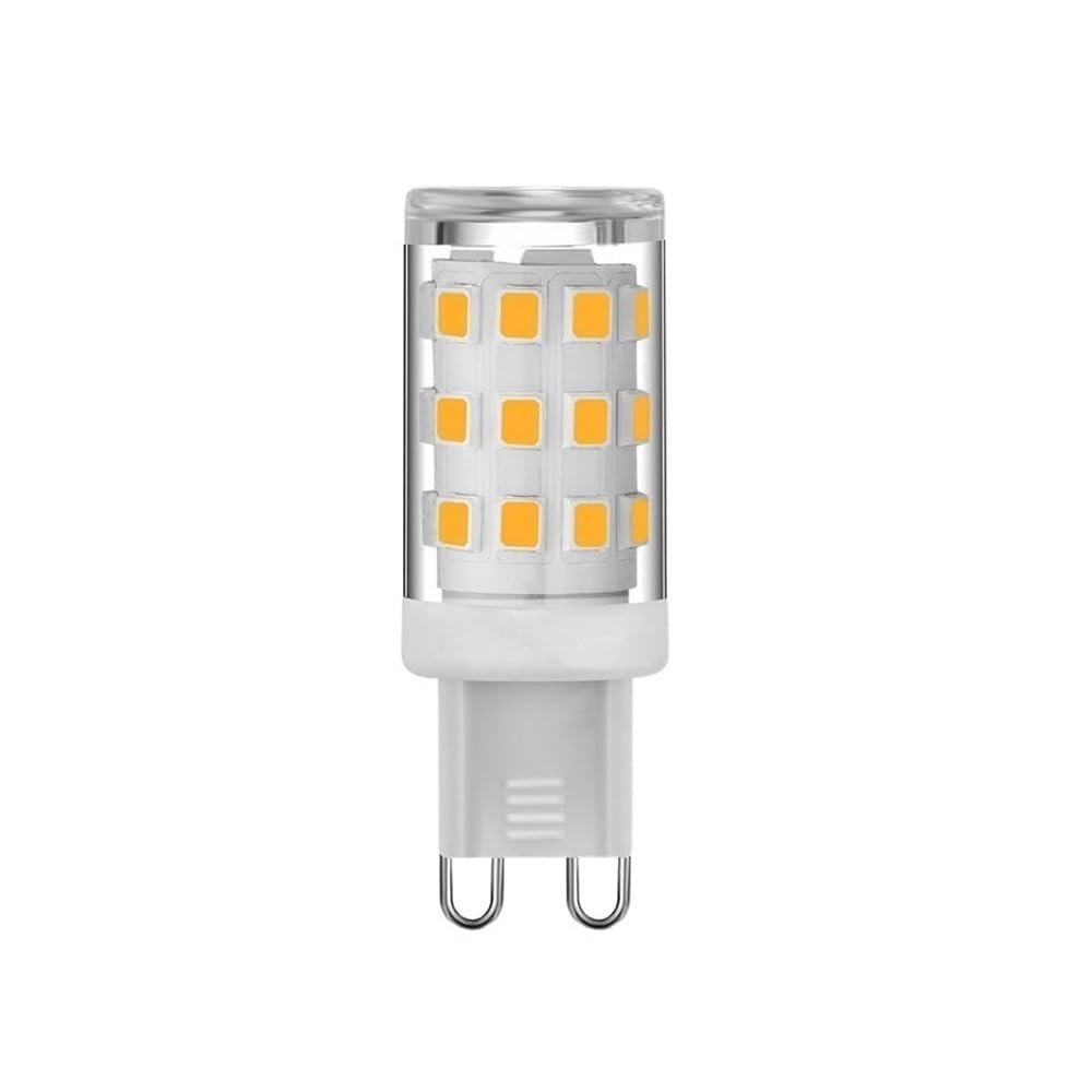 fengyan Casa Bombillas, Paquete de 10, Bombilla LED de maíz pequeña AC220V G9 3W 2835SMD-33LED cerámica + PC sin lámpara Parpadeante Familiar Lámpara(Natural White)