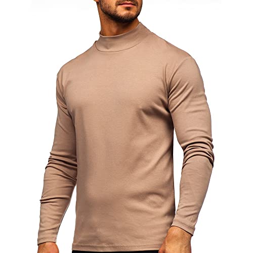 Men's Fashion Long/Short Sleeve Turtleneck Slim Fit Pullover Tops Thermal Shirts