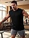 JMIERR Mens Textured Sleeveless Tank Tops Cut Off Muscle Gym T Shirts Running Beach Loose Fit Tees, US40(M), Black