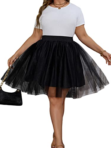 Amazon.com: OYOANGLE Women's Plus Size Mesh Layered Party