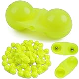 SILANON Fishing Double Rattles Beads Kit,40pcs Plastic Catfish Rig Rattles Bells Fishing Attractor Bell Beads Accessories for Catfishing Striper Bass Pompano