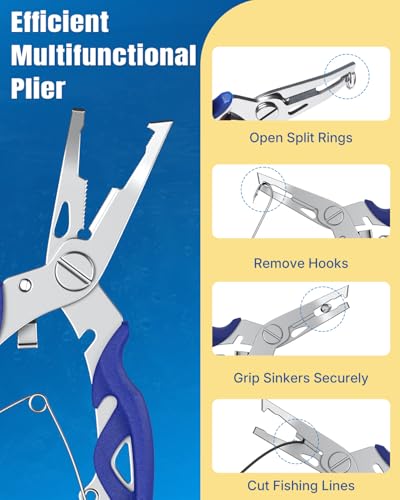 Image of Pawfly 250 Pcs Split Rings and Split Ring Pliers Kit for Fishing
