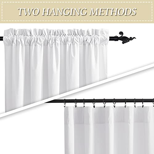 Image of RYB Home Pure White Velvet Curtains 120 inches - Super Soft Vertical Drapes Simple Home Decoration for Living Room Home Office Bedroom, W52 x L120, White, 2 Pieces