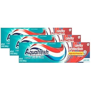Aquafresh Cavity Protection Fluoride Toothpaste for Healthy Gums, Strong Teeth, and Fresh Breath, Cool Mint, 5.6 oz (Pack of 3)