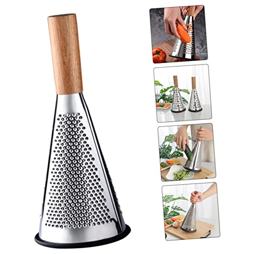 Rallador Manual de Queso ABOOFAN Plateado con Mango de Madera miniatura 5