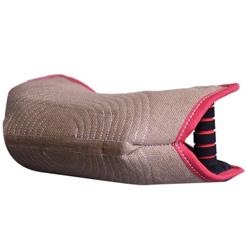 Manga antimordeduras para Perros de 33 x 20 x 14 cm. Manga de Entrenamiento de Lino Resistente a Las mordeduras con 2 Asas auxiliares. Equipo Interactivo Profesional para el Entrenamiento de Mord