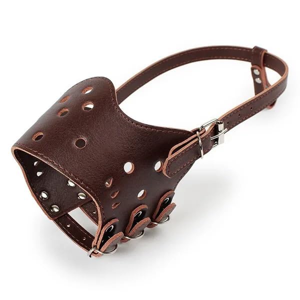 Woofy Dog Muzzle Leather, Comfort Secure Anti-Barking Leather Dog Muzzle, Breathable and Adjustable, Allows Drinking and Panting, Used with Collars (Medium) (B0CWVKQ4PH) Amazon Price History, Amazon Price Tracker