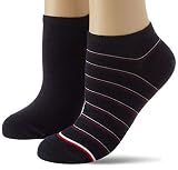 Tommy Hilfiger Womens Preppy Women's Sneaker-Trainer (2 Pack) Socks, Navy, 35/38