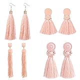 D EXCEED Fashion Colorful Tassel Earrings for Women Girls Bohemian Dangle Drop Earrings Christmas Gift Idea Fringe Tassle Dangling Earrings
