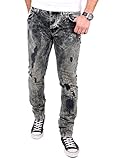  VSCT Jeans Herren ALEC Slim Black Beached Destroyed Hose V-5641554 Schwarz W30 - L32