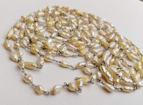 Chaînes de perles d'eau douce anti-rupture en argent 925 pour créateurs lassés