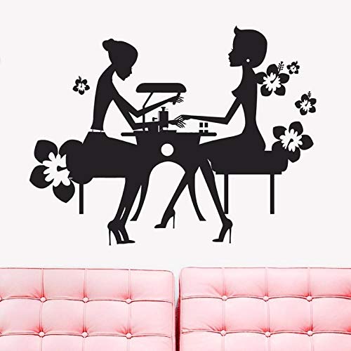 ARWY Wall Decal Vinyl Beauty Nail Salon Wall Sticker Beauty Nail Manicure Shop Window Decor Removable Nail Shop Wall Art Mural-image-27