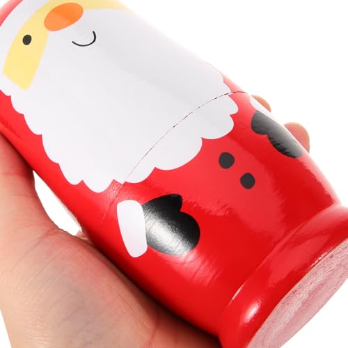 Ciieeo Spielzeug 6 Stück Weihnachtsmann-Matroschka-Puppen Russische Nistpuppen Schneemänner Für Weihnachten Und Geburtstag Für Kinder