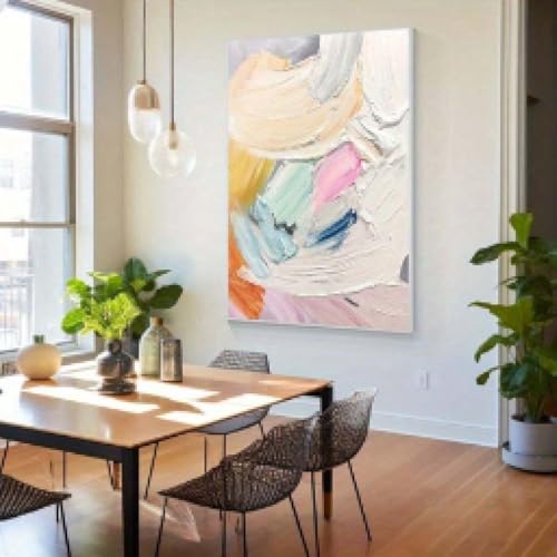Toile murale de grand art mural abstrait avec cadre robuste et finitions texturées premium - 3