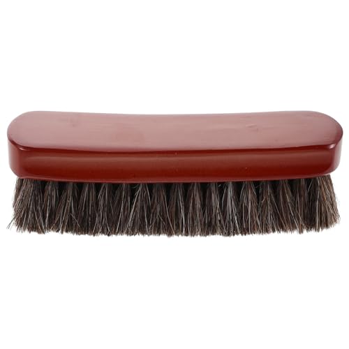 HOODANCOS Cepillo Grande para Botas de Crin de Caballo Mango Ergonómico de Madera de Haya Cepillo Aplicador de Pulimento Suave para Limpieza y Cuidado Diario de Zapatos y Botas