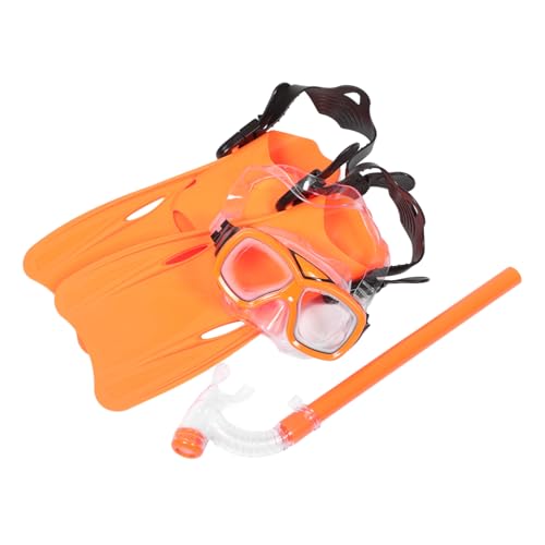 Equipo de snorkel para niños con máscara naranja de diseño simple para playa