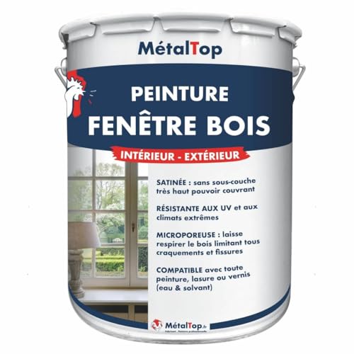 Metaltop Peinture Fenetre Bois - Gris clair - RAL 7035-1 L Possède des propriétés imperméabilisante qui assurent une protection optimale contre les intempéries