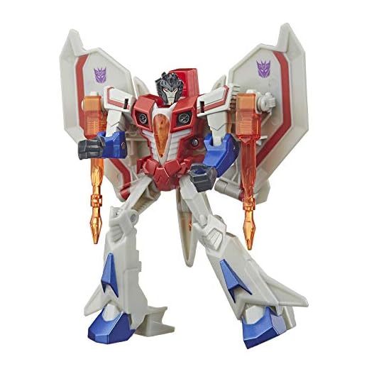 Transformers Bumblebee Cyberverse Adventures Action Attackers Warrior Class Starscream Action Figure, Starseeker Missile Move, 5.4-inch