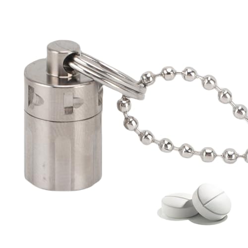 Ti Mini Capsule Porte-capsule, boîtier poudre de récipient de capsule de voyage portable avec un petit boîtier en poudre et mini conteneur pour les capsules de voyage stockage (1,2x1,7 cm / 0,47x0,67