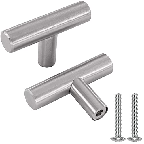  Drenky 10 piezas Plata acero inoxidable Tirador para muebles manija de puerta tirador puerta corredera Cocina Armario Cajón Manija Tire del gabinete Manija con tornillos Un solo agujero 