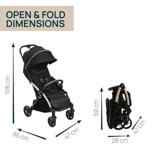 Chicco Goody XPlus Black Re_Lux Premium Stroller, Pram for 0-4 Years, Easy One-Hand Folding, Big Wheels with Shock Absorbers, 4 Position Adjustable Backrest, Premium Fabric and Colors - Image 4 thumbnail
