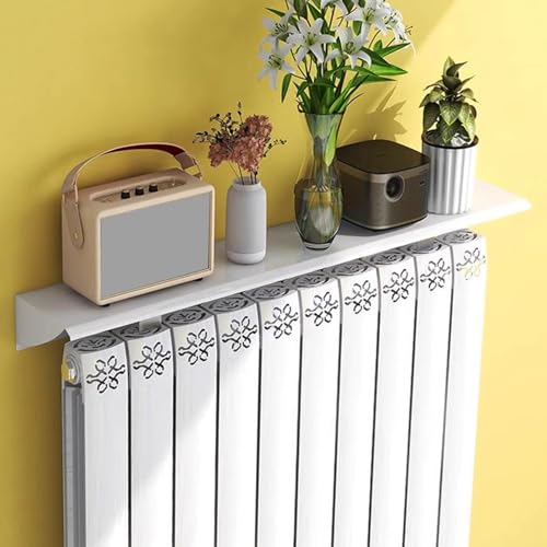 Estante mejorado de 6.3 pulgadas de ancho para plantas sobre radiador, cubierta de aleación de aluminio para calefacción, protege las paredes, soporta 44 libras. Tamaño: 16 cm x 210 cm