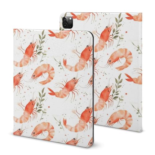 Coque iPad Pro 11 motif crevette amusant pour travailler au café ou à la maison