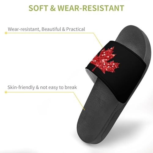 Canada Maple Canadian Flag House Slippers for Women Men Lightweight Open-toe Slide Shoes for Bathroom Swimming Beach3