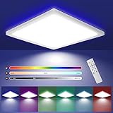 【Augenschutz & Flimmerfrei】Die modern eckig, weiß LED Deckenlampe hat eine höhere Lichtdurchlässigkeit und das Licht der Schlafzimmerlampe ist flimmerfrei, blendfrei, es kann Ihre Augen vor grelles Licht schützen. Die flache Lampe hat einen hohen Farbwiedergabeindex von CRI80+, es bietet lebendiges und natürliches Licht. Dadurch kann das Licht der wahren und ursprünglichen Farbe des Objekts näher gebracht werden.