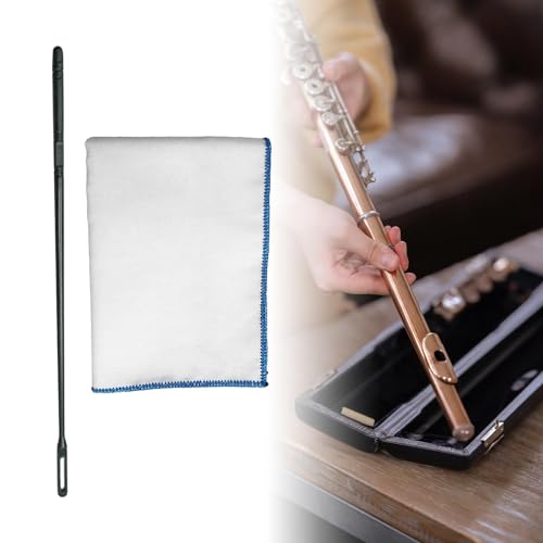 Flute Cleaning Set Cleaning Rod and Cloth Music Maintenance Tools Practical Wiping Cloth Cleaner Stick for Ensembles Students