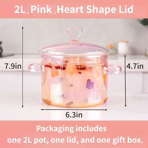 2L Pink Glass Simmer Pot