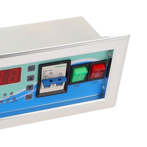 Jeffergarden Digitales Thermostat-Hygrometer für Eierbrutkasten ABS-Material Großer Bildschirm Automatische Temperatur- und Luftfeuchtigkeitsregelung für Geflügelzucht