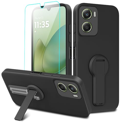 Coque Motorola Moto G06 5G silicone noir avec support antichoc