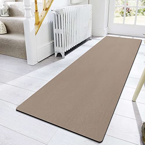 Washable Runner Rugs Mat With Rubber Backing Ultra-Thin For Summer Using, Long Floor Runner Non Slip Throw Rug For Hallway, Large Rug Runner Neutral Living Room Area Rug Carpet For Home, Brown #TOP4
