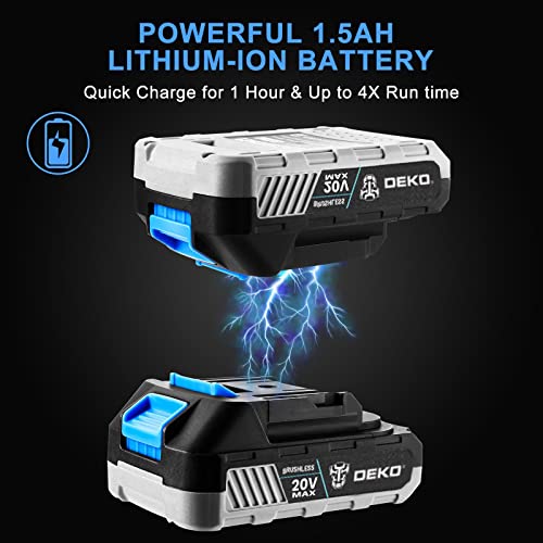 DEKO Akku Bohrschrauber 20 V - Akku Bohrschrauber Set - Bohrschrauber Klein mit 18+3 Nm - Bohrschrauber Akku, inkl… – Bild 4