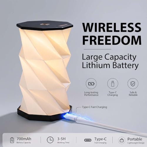 ZBOLE Portable Foldable Table Lamp, Japanese Gift, Paper Lantern Lights - image 3