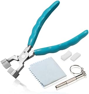 LEONTOOL 6 Inches Half Round Pliers Nylon Jaw Eyeglasses Frame Pliers Eyeglasses Repairing Plier Adjusting Eyeglass Arms Frame Pliers Optical Hand Tool with Screwdriver and Glasses Cloth
