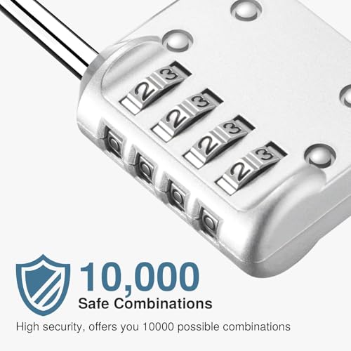 Image of 2 Pack Combination Locks, 4 Digit Outdoor Waterproof Padlock for School Gym Sports Locker, Fence, Toolbox, Case, Hasp Cabinet Storage.