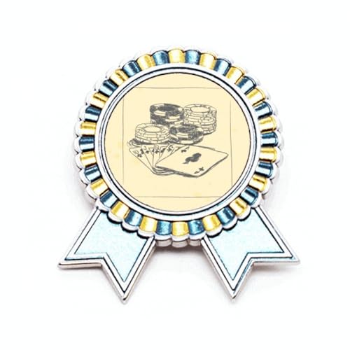 Insigne poker black chip médaille de vainqueur broche métallique taille M