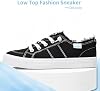 Obtaom Tenis de Moda Play para Mujer, Lona Blanca Lavada y Leopardo, Slip On 6