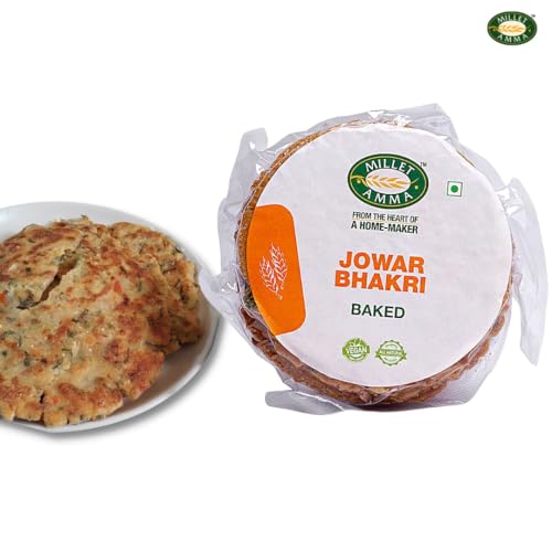 Image of Millet Amma Baked Jowar Bhakhri - 360 Gms | (Pack of 2 - Each 180 Gms) | Ready to Eat | Best Choice for Snack Time, Parties & Events | Healthy Traditional Gujarati Snacks