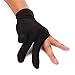Black Stretch Velvet 3 Fingers Gloves For Billiard Cue Pool Pack Of 10