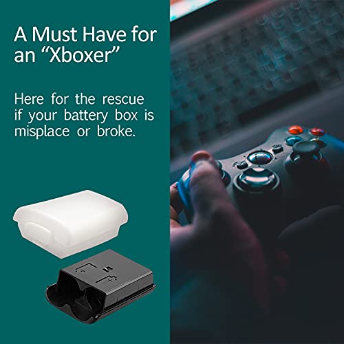 Hukado Battery Pack Cover For Xbox 360 Controller, 4 Pack Replacement Battery Cover Shell Case Compatible With Xbox 360 Wireless Controller (Black) #TOP3