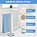 Zevemomo Freestanding Towel Rack for Bathroom, Floor Standing Towel Holder with Two 360° Swivel Arms and Top Storage Tray, 304 Stainless Steel Towel Racks
