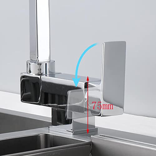 Robinet de cuisine 3 voies mitigeur d'évier pliable en laiton chrome