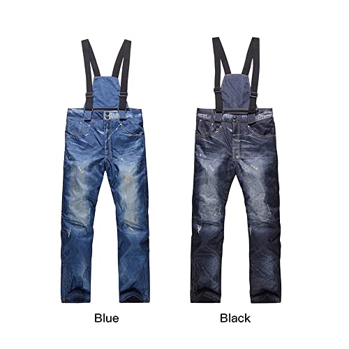 Genec Calça masculina de esqui de inverno com suspensóos removíveis para caminhadas de esqui de snow