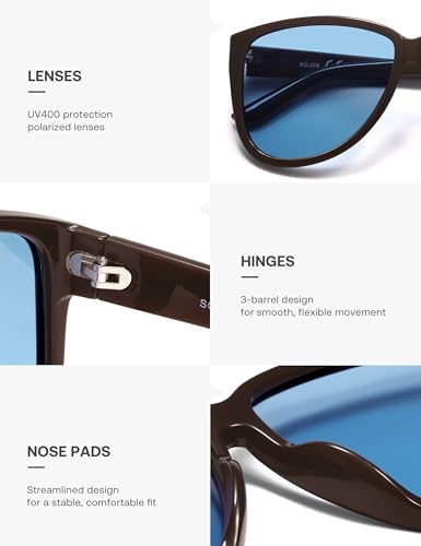 Image of SOJOS Trendy Big Oversized Polarized Sunglasses Womens Mens, 70s 80s Retro Vintage Pilot Shades SJ2643