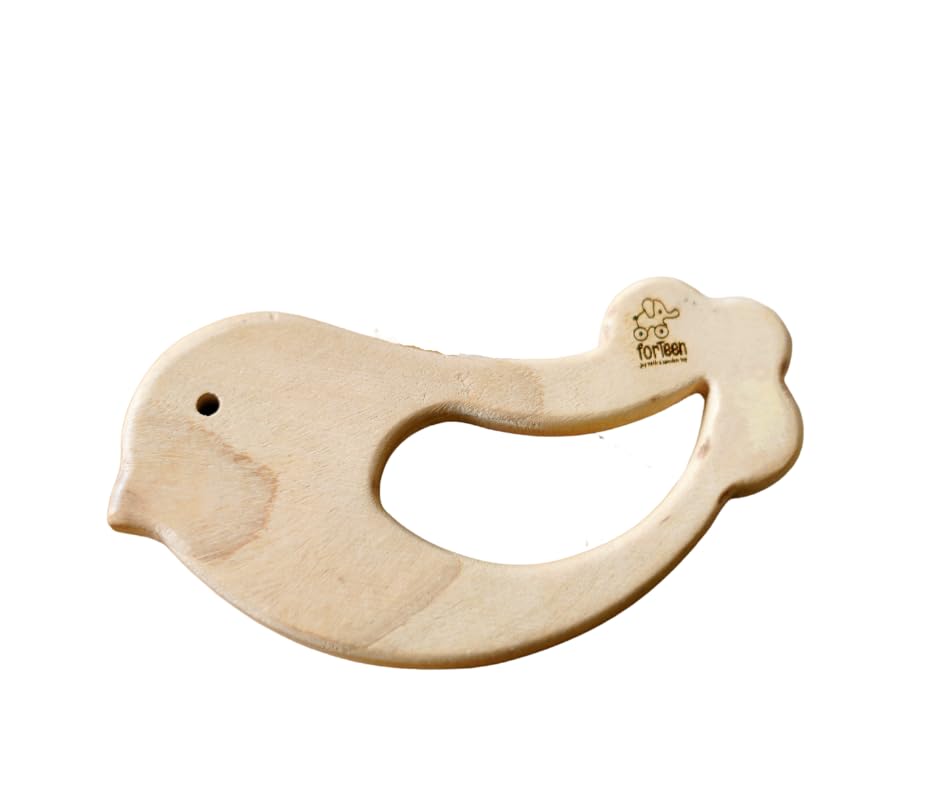 forTeen joy with a wooden toy Wooden Bird Teether | Wooden teether| teether| Wooden Rattle| Neem Wood | Color-Brown